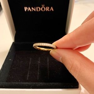 COPY - Pandora Rose Gold Sparkle and Hearts Ring